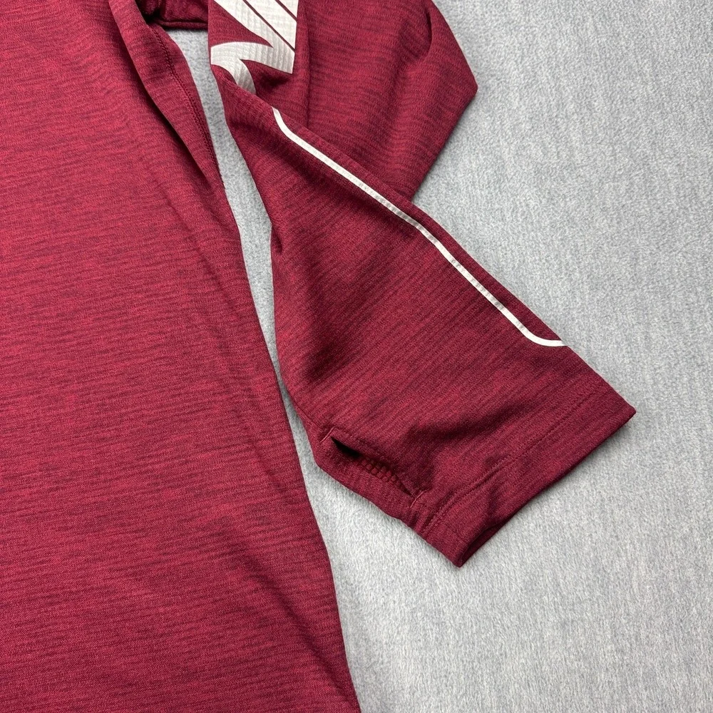 Nike Running Shirt Mens 2XL XXL Red 1/4 Zip Long Sleeve Dri-Fit Training Active